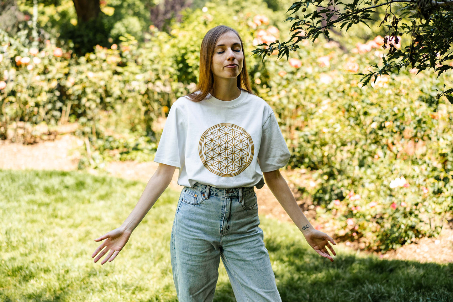 Flower of Life Unisex T-shirt in Organic Cotton