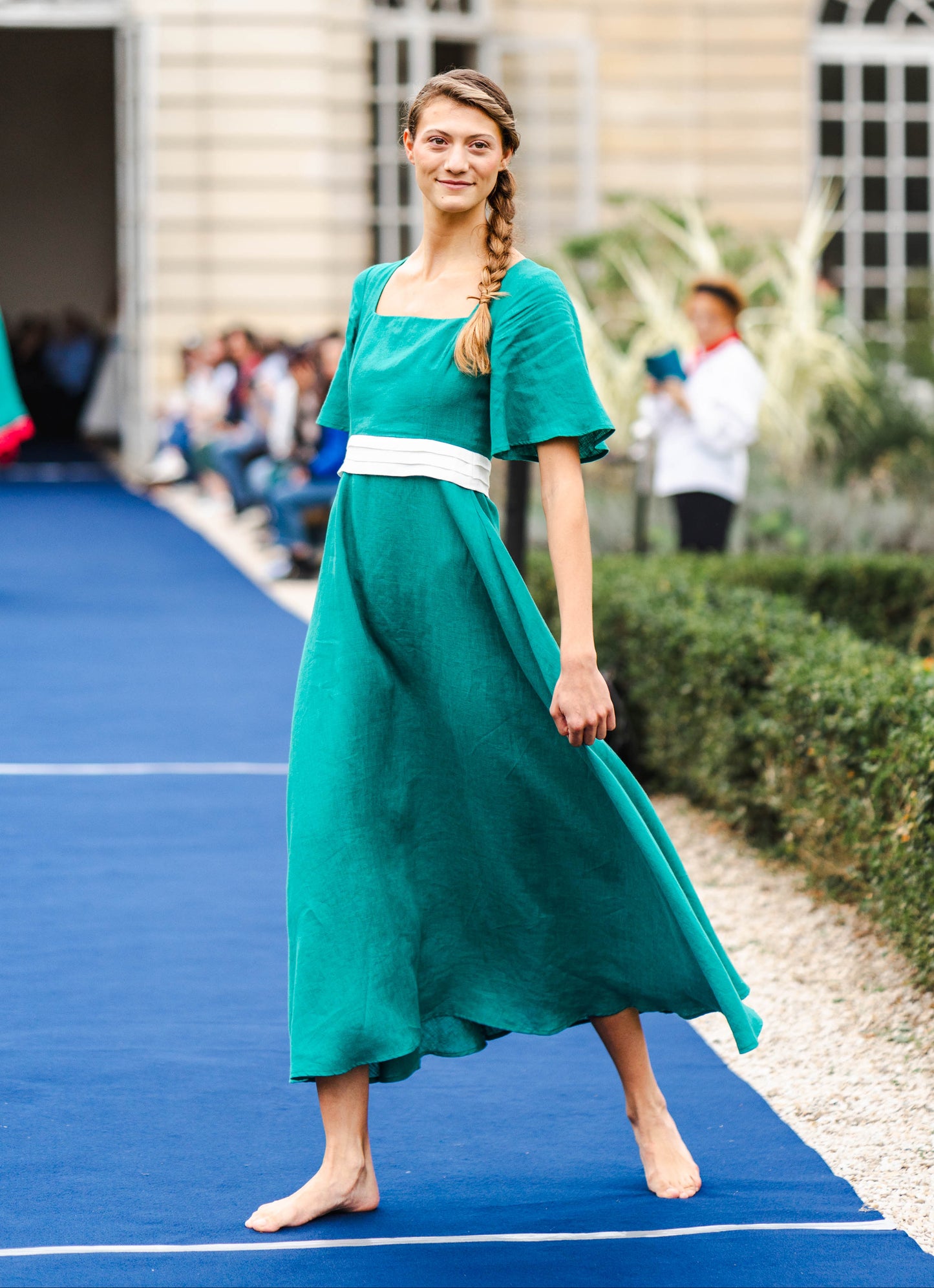 Emerald Earth Long Linen Dress