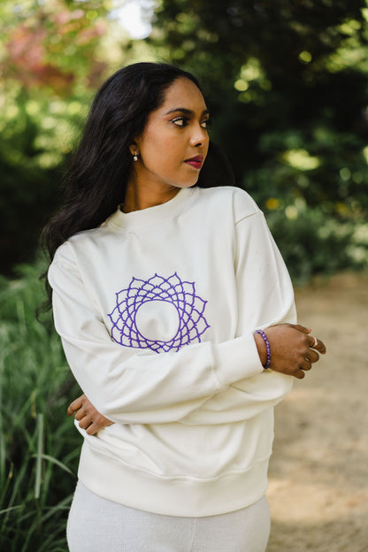 Crown Chakra Unisex Sweatshirt in Organic Cotton 