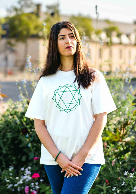 Tee-shirt Unisex Chakra du Coeur en Coton Bio - Divine Harmonie