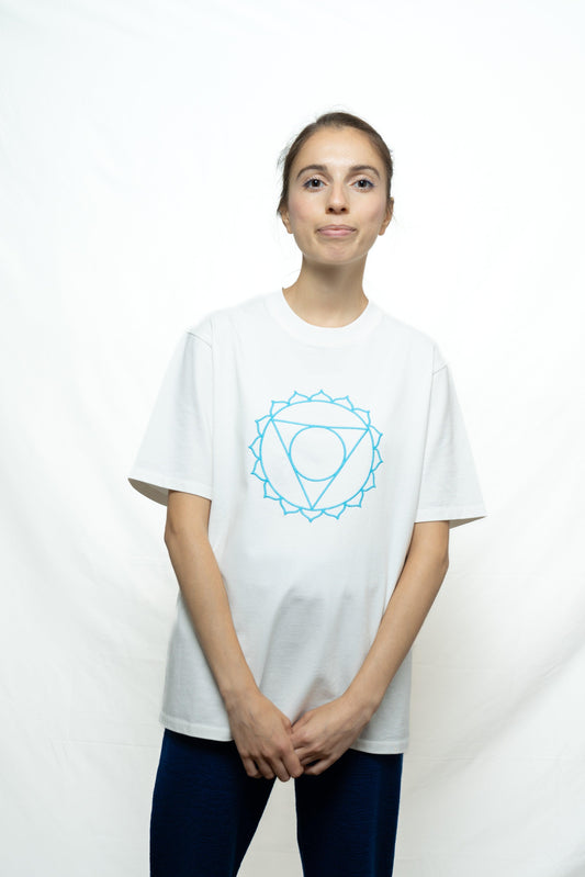 T-shirt Chakra Gorge Unisex Blanc Coton Bio - Made in Portugal