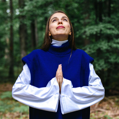 Pull Chasuble Sans Manches Unisex Chakra du 3ème Oeil en Laine Mérinos - Divine Harmonie