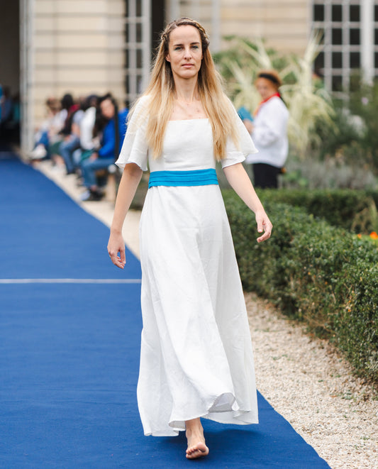 Eau Divine Long Linen Dress
