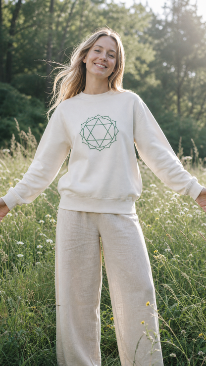 Heart Chakra Unisex Sweatshirt in Organic Cotton