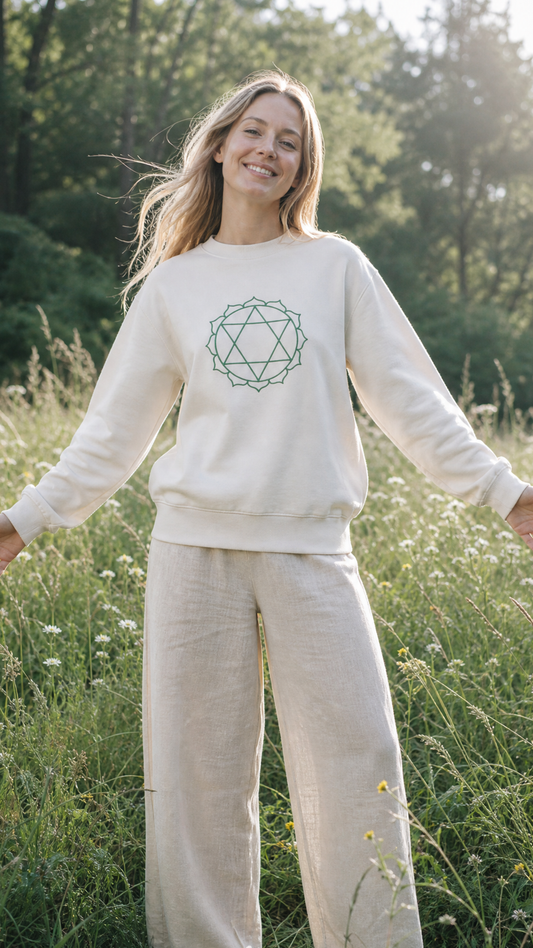Sweat Unisex Chakra du Coeur en Coton Bio