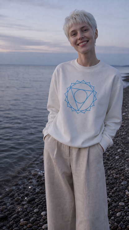 Sweat Unisex Chakra de la Gorge en Coton Bio