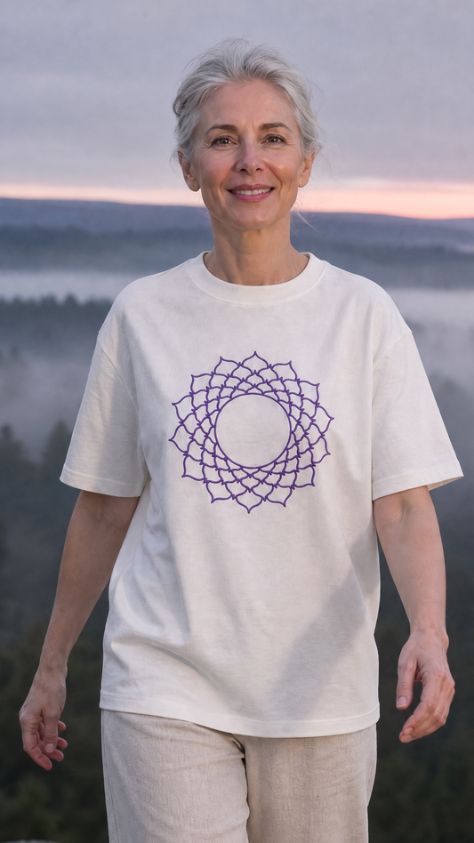 Tee-shirt Unisex Chakra Coronal en Coton Bio